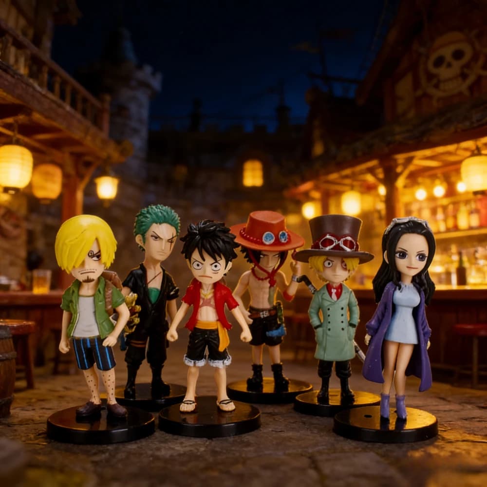 Set di 6 Action Figure Anime One Piece in PVC, Nuovo Modello Collezionabile di Luffy, Decorazioni e Giocattoli per Bambini, Regalo di Natale