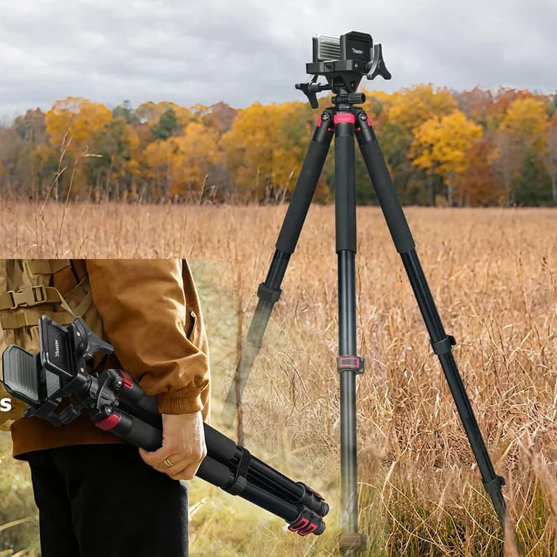 Supporto per Treppiede con Robusta Struttura in Alluminio, Leggero e Stabile, Gambe Regolabili per Uso Esterno