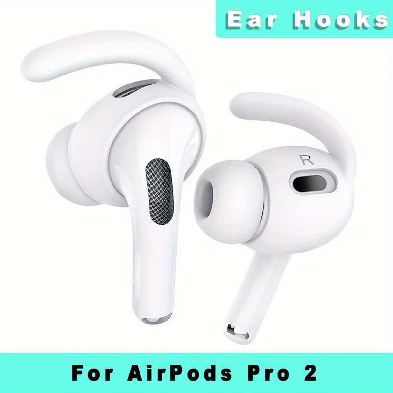 Ganci per le orecchie in silicone antiscivolo per Apple per airpods Pro 2 - Auricolari Soft Grip, design sportivo, accessori per auricolari sicuri