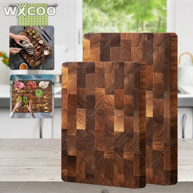 WXCOO Tagliere per legno a doppia faccia Taglieri da cucina durevoli Taglieri per spessore Verdura Frutta Carne