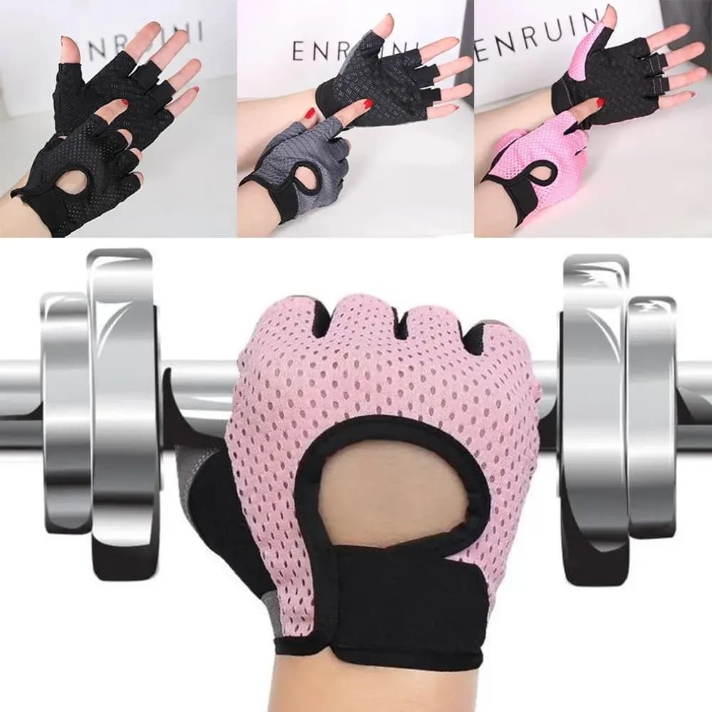 Bodybuilding Workout Cycling Fingerless Gloves Non-slip Gym Training Fitness Gloves Breathable Fishing Gloves Men Women