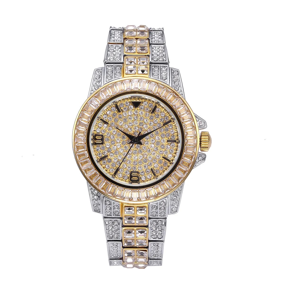 Luxury Watches in Quartz with Precious Stones for Men and Women, Fashion Golden Hip Hop wrist watch, Business Jewel watch, Direct Shipping