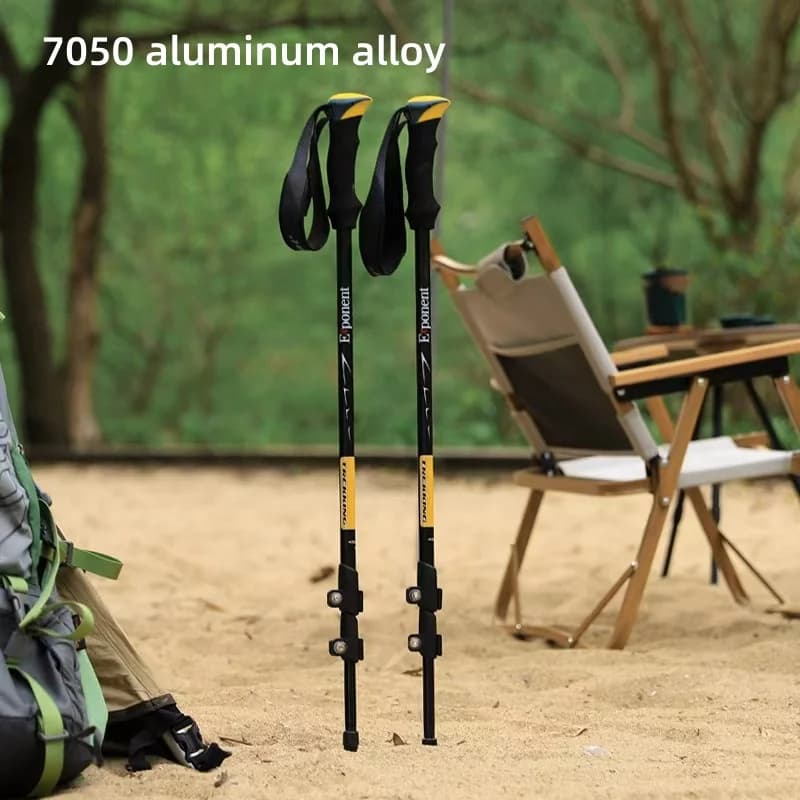 Bastoncini da trekking ultraleggeri in lega di alluminio 7050, portatili e resistenti per alpinismo e trekking all'aperto