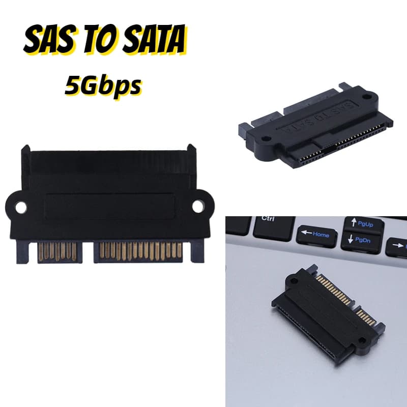 Convertitore adattatore da 5Gbps SFF 8482 SAS a SATA con angolo di 180 gradi testa diritta