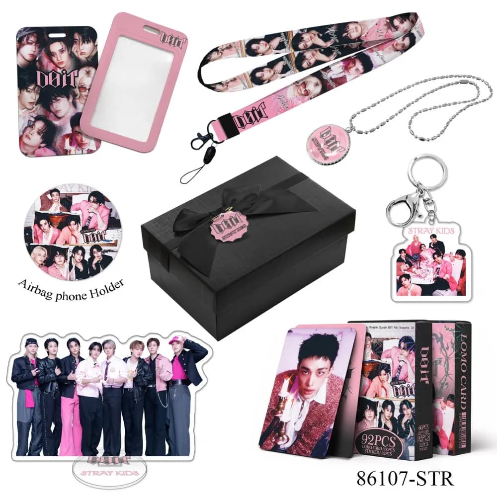 New STRAYKIDS DO IT KPOP Gift Box Set Album Accessories Card Set Necklace Small Paper Pendant Fan Gift