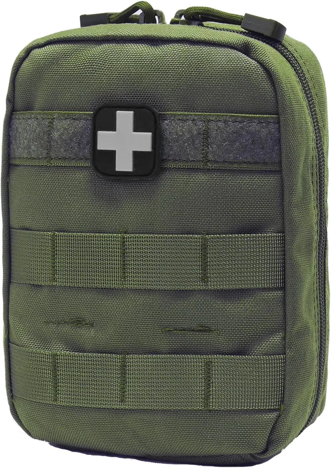 Kit di Pronto Soccorso Tattico MOLLE in Verde Oliva - Attrezzatura Compatta EMT per Preparazione alle Emergenze