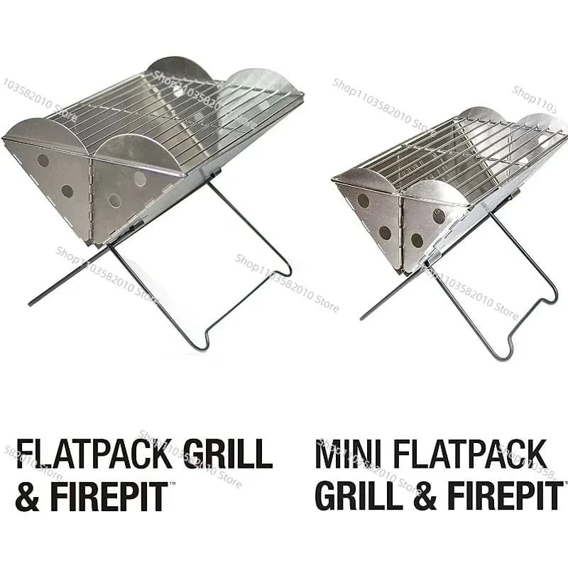 Griglia BBQ e Braciere Portatile in Acciaio Inossidabile Stabile per Campeggio all'Aperto