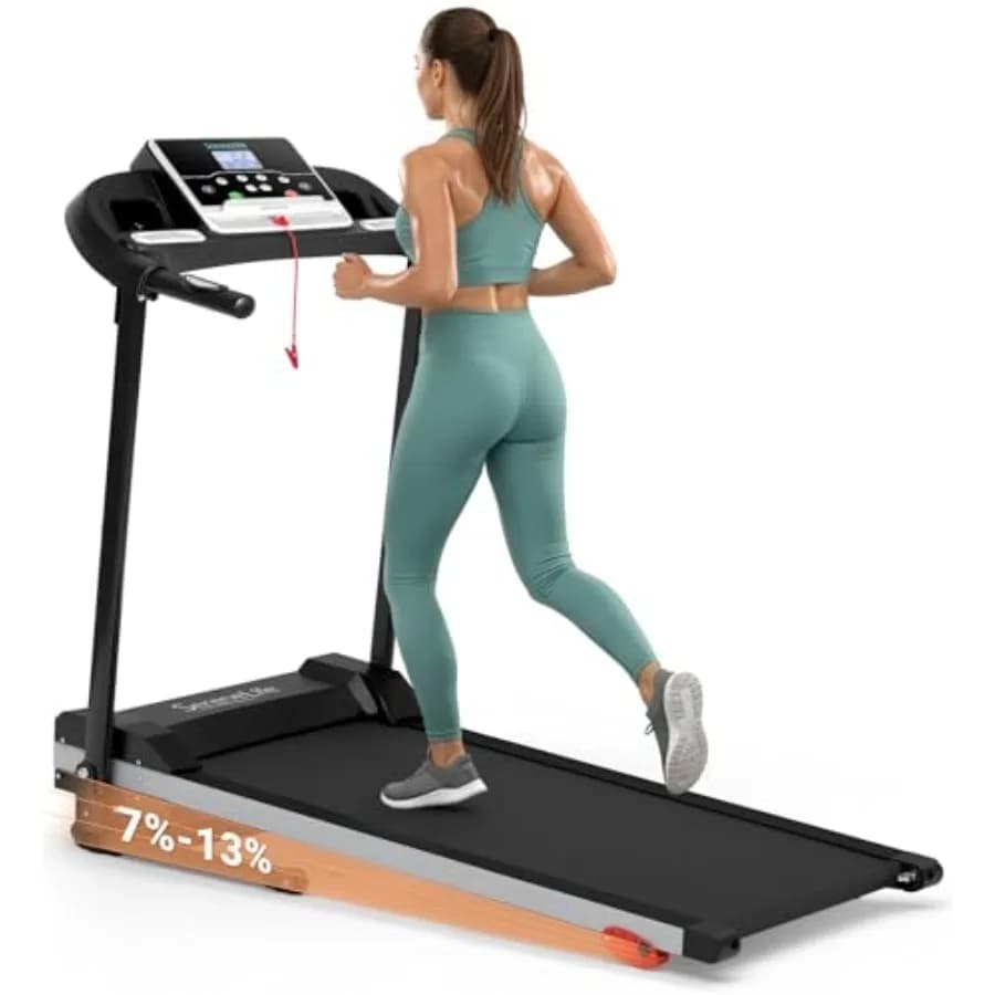 Tapis Roulant con Inclinazione e Manubri, Compatto e Portatile per Casa/Appartamento, Ampia Nastro da Corsa 40" x 16"