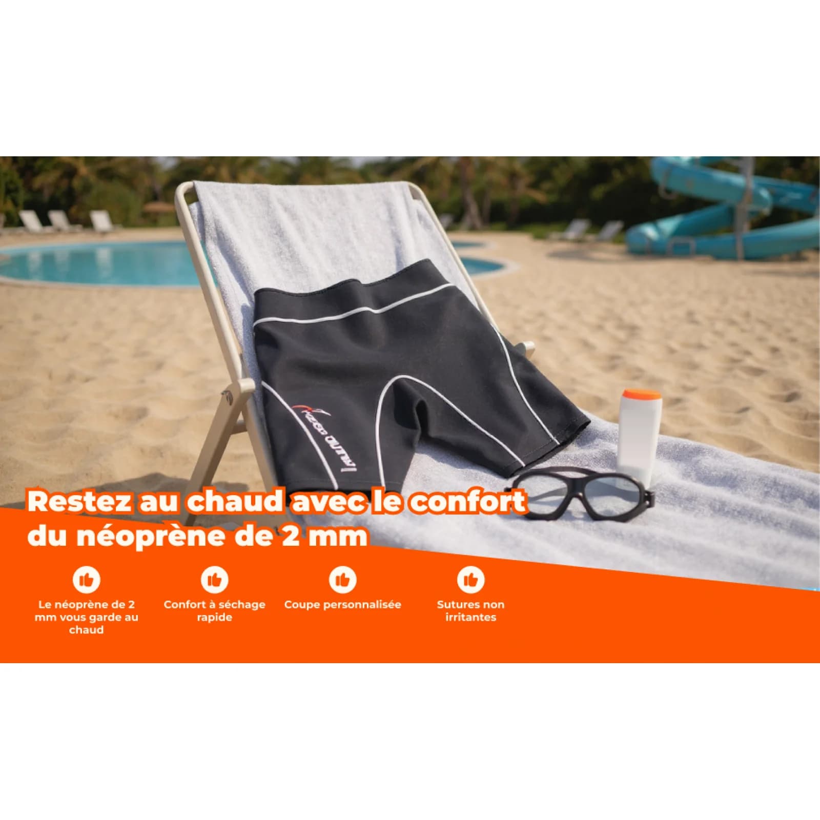 Pantaloncini da Immersione in Neoprene 2mm, Pantaloncini Rash Guard, Pantaloni da Nuoto per Canottaggio, Kayak, Fitness e Allenamento