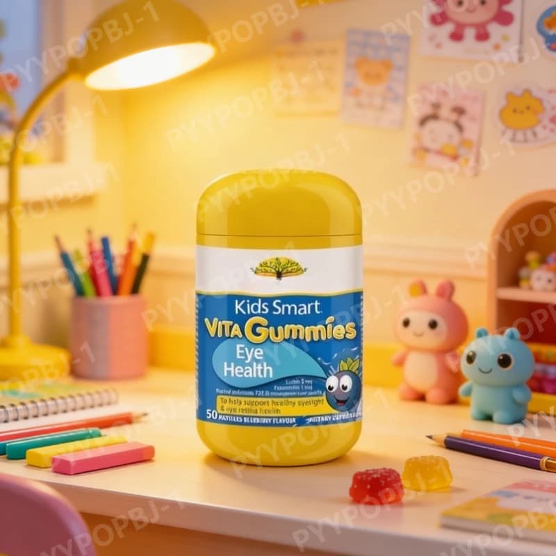 Gommose for support of children's eyes with Lutein, Zeaxanthin, Vitamin A, Blueberry taste, daily health supplements, 50 pieces