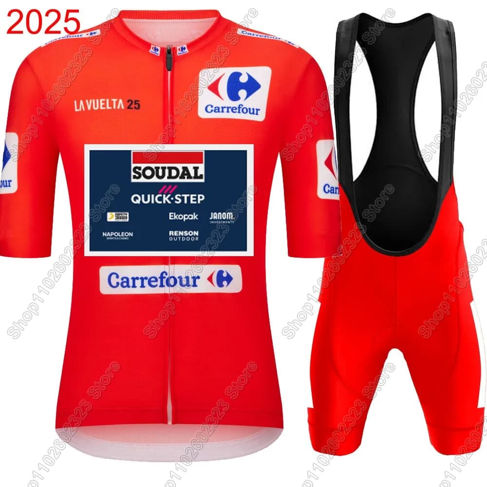 2025 Spain Tour Soudal Quick Setp Cycling Knit Set Bicycle Clothing Road Bike Shirts Cycling pants MTB Ropa Maillot