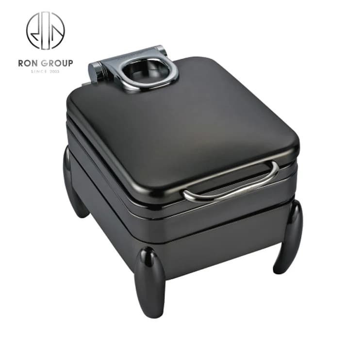 Rongroup Cheap Price Hotel Restaurant Catering Buffet Stainless Steel 304 Black Square Container 9 liters warmers