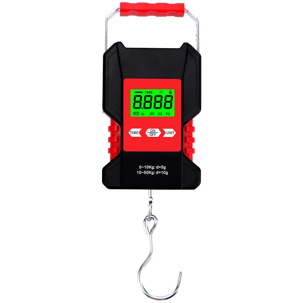 Bilancia Digitale Impermeabile Ricaricabile da Appendere, Bilancia per Bagagli 50kg 0.01kg con Display LCD, Bilancia da Pesca con Metro a Nastro