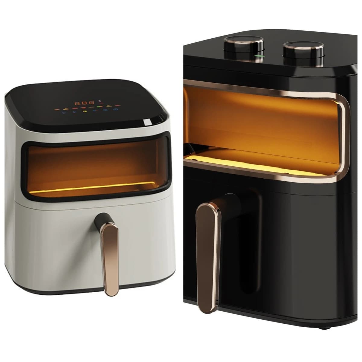 Large-capacity Intelligent Visual Air Fryer, Multi-functional Household High-power No-turn-over Electric Fryer