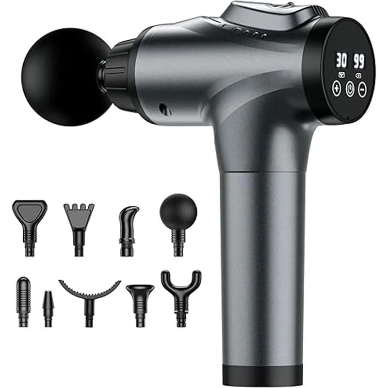 Massage Gun Deep Tissue Massager, 30 Speed Percussion Muscle Massager 9 Heads