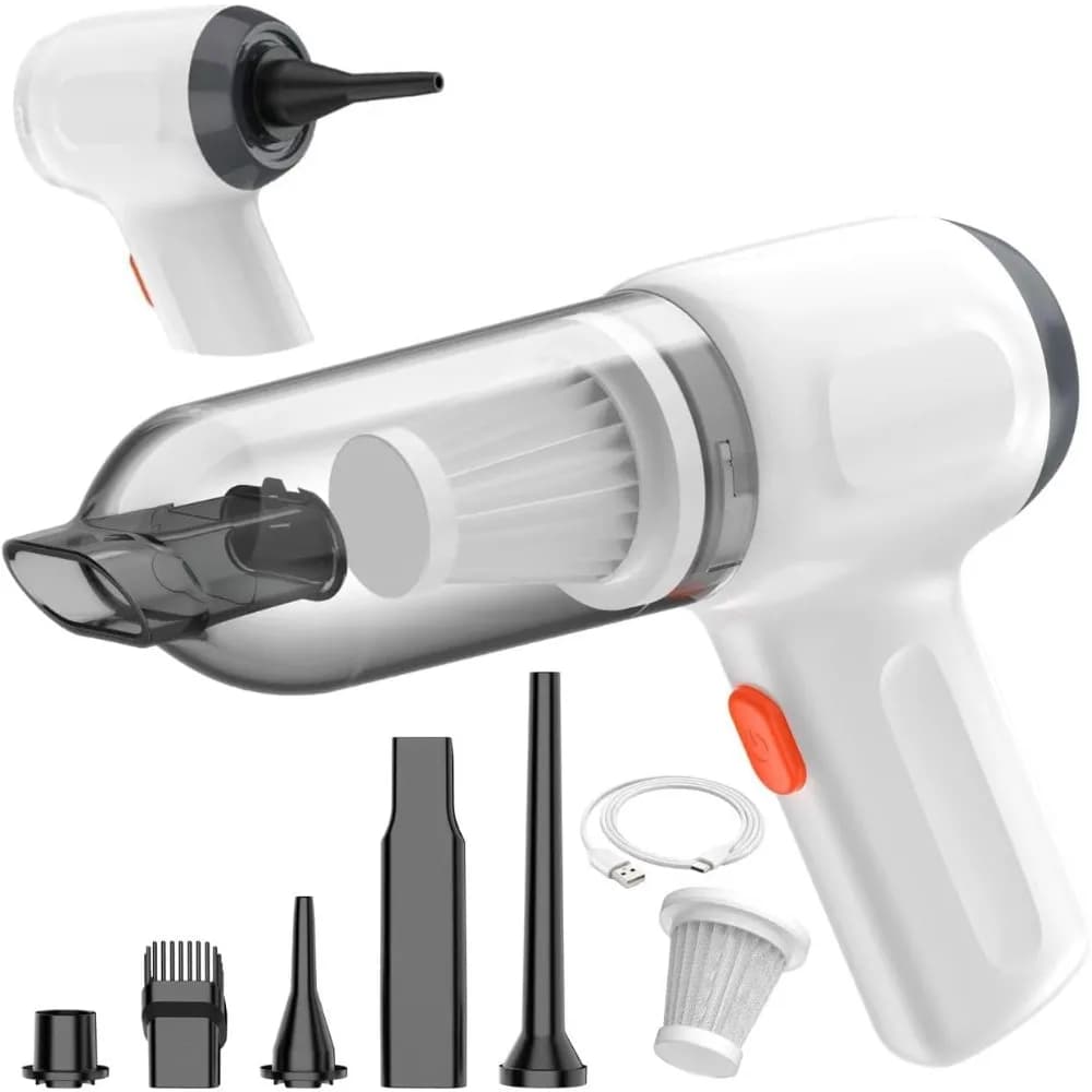 Mini aspirapolvere per auto, piccolo aspirapolvere portatile senza fili 3 in 1 Dust Buster, soffiatore d'aria e pompa manuale, ricarica 15000PA