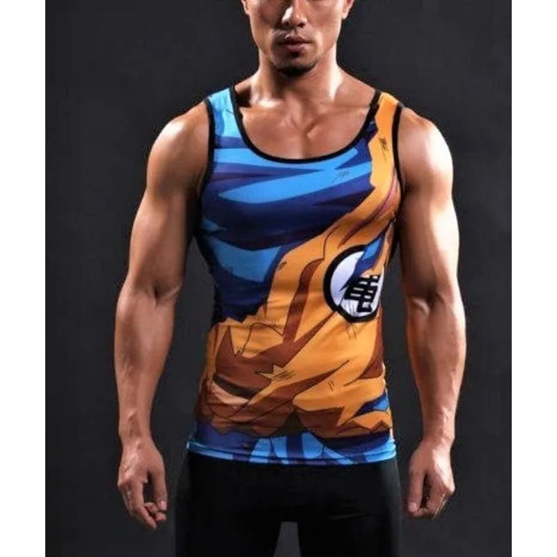 2026Summer Anime Goku Cosplay Outdoor Tank Tops Men Bodybuilding Streetwear Sleeveless Tops Tees Unisex Fashion Casual Cool Vest