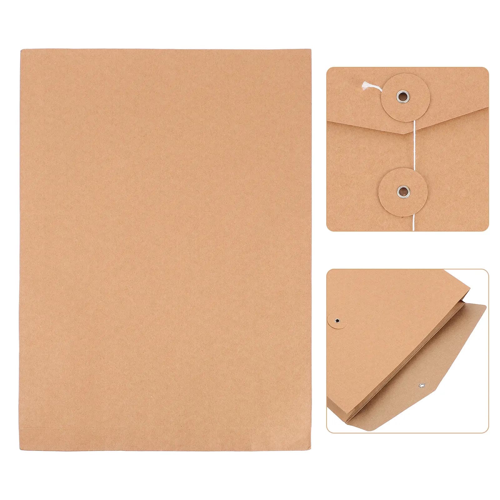 10 Pezzi Buste in Carta Kraft per Documenti A4, Organizzatore per Ufficio, Scuola, Test, Viaggi, Portafogli, Fatture, Dati