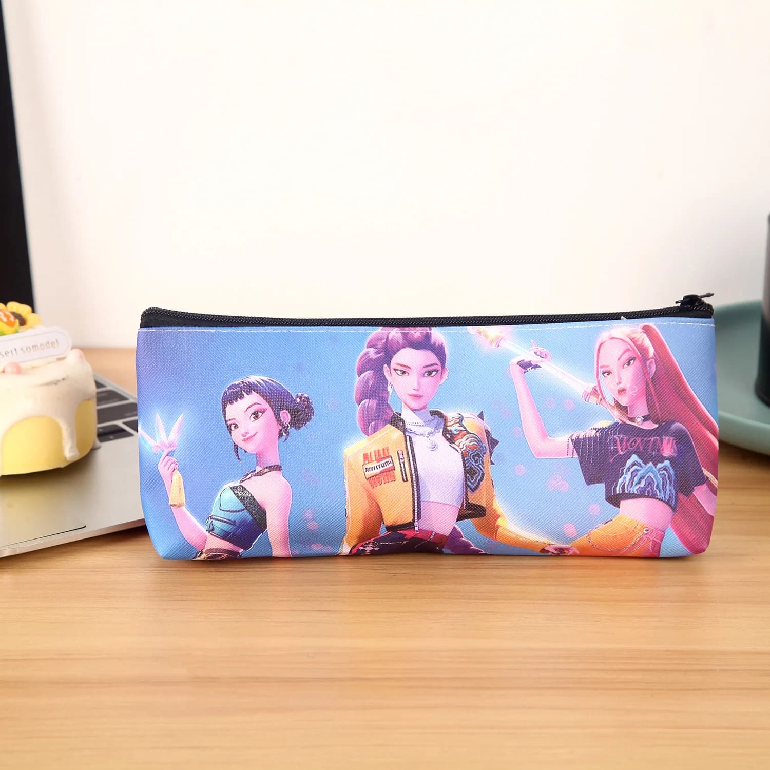 Astuccio per matite Kpop Hunter 2025, grande borsa in tessuto per ragazze, portapenne a forma di demone dei cartoni animati