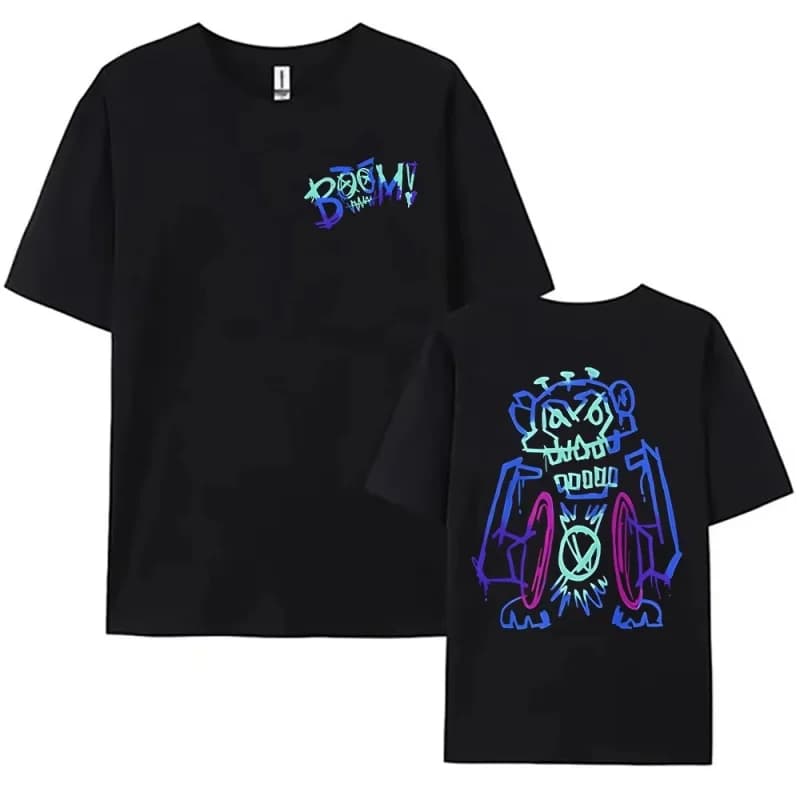 Nuova maglietta streetwear primavera 2026, maglietta con stampa fronte-retro ispirata a Y2K, top alla moda a maniche corte con scollo tondo in cotone 100%.