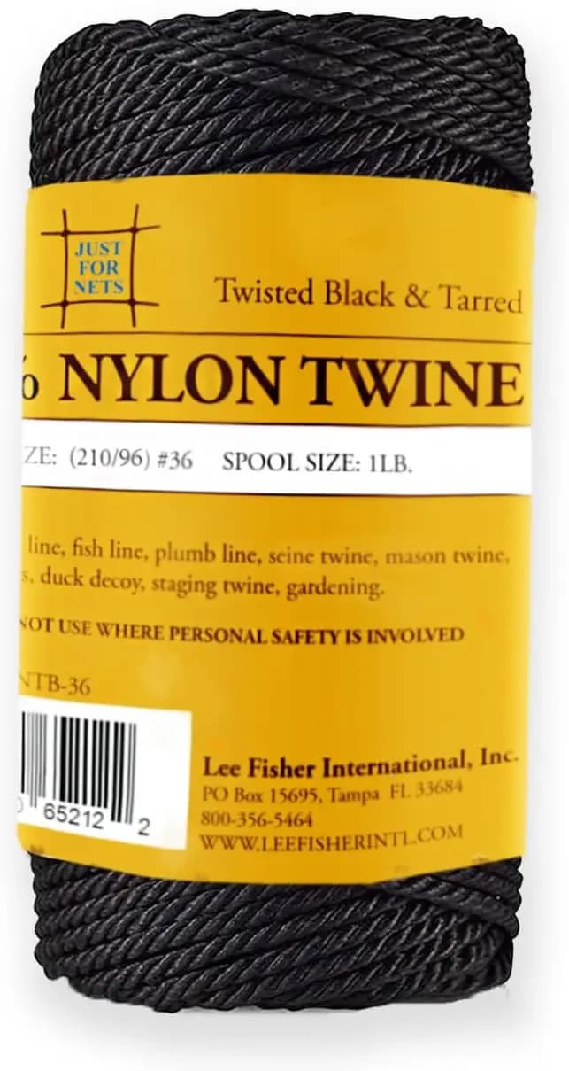Corda in Nylon Cerato Resistente, Bobina da 1 libbra - Nera, Resistente ai Raggi UV, per Riparazione Reti da Pesca e Campeggio
