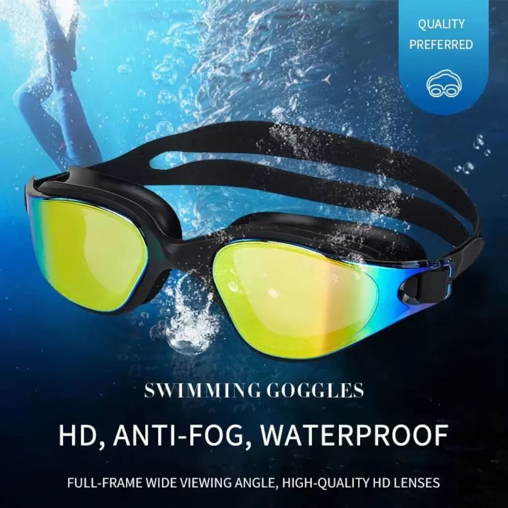 PC Anti-fog Diving Goggles Anti-fog Waterproof Swimming Goggles Anti-UV Wide View UV Protection Swim Eyewear Swimming Tools