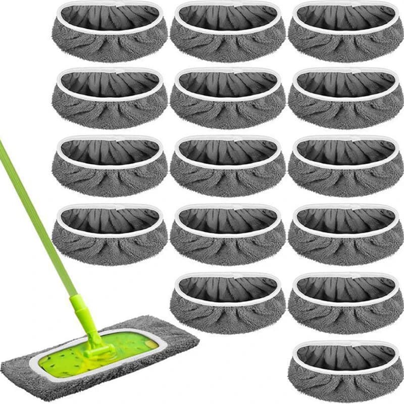 5/10/15 Pezzi di Panni per Mop in Fibra Ultra-fine Riutilizzabili, Alta Assorbenza d'Acqua, Adattabili alla Maggior Parte dei Mop Standard, Panni per Pulizia con Forte Adesione