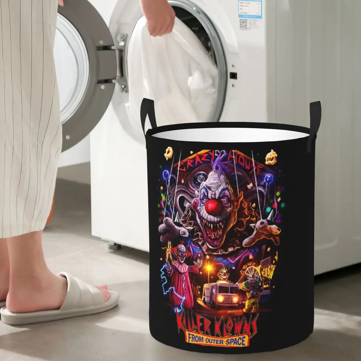 Killer Klowns From Outer Space Waist baskets for folding underwear, dirty clothes baskets, toys, big waterproof bag