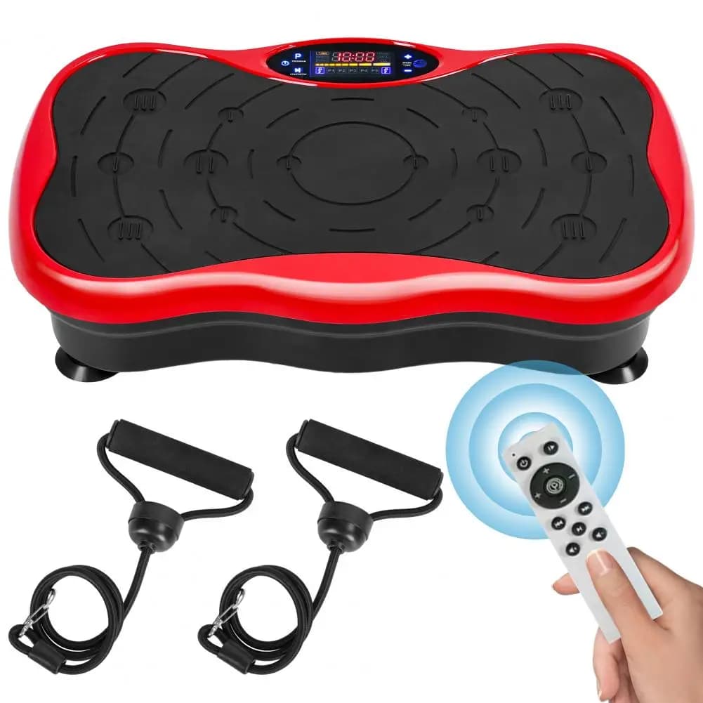 Machine with Vibrant Plate, Domestic Gym Equipment with Resistance Belt, for Slimming and Toning
