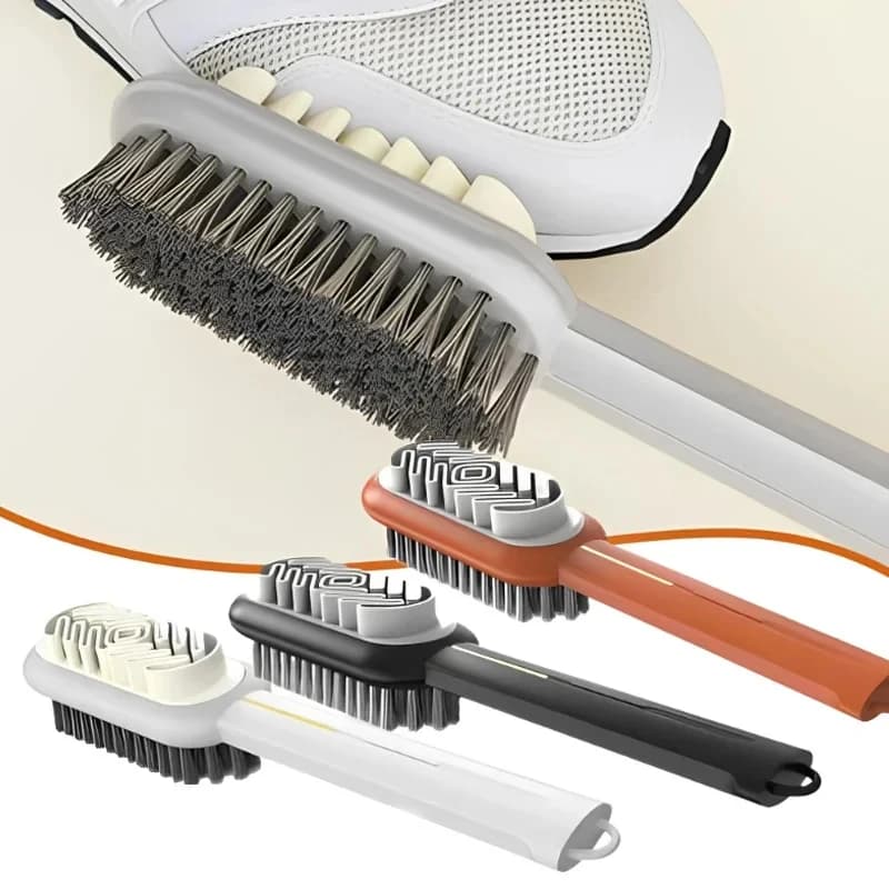 Spazzola per pulizia bifacciale Stivali in pelle scamosciata nabuk adatti per spazzola per scarpe in gomma Spazzola per scarpe per polvere Detergente per stivali in gomma plastica in acciaio