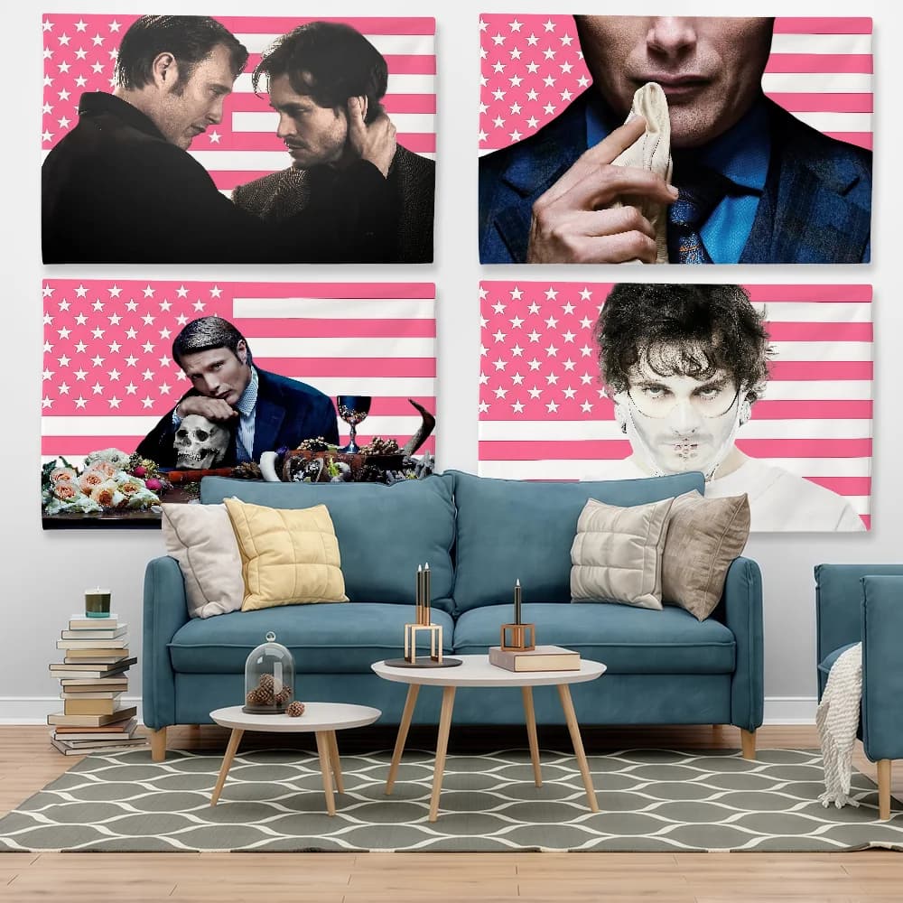 TV Show H-Hannibal Flag Tapestry Outdoor Party Bedroom Living Room Dormitory Decorative Themed Wall Hanging Banner Gift
