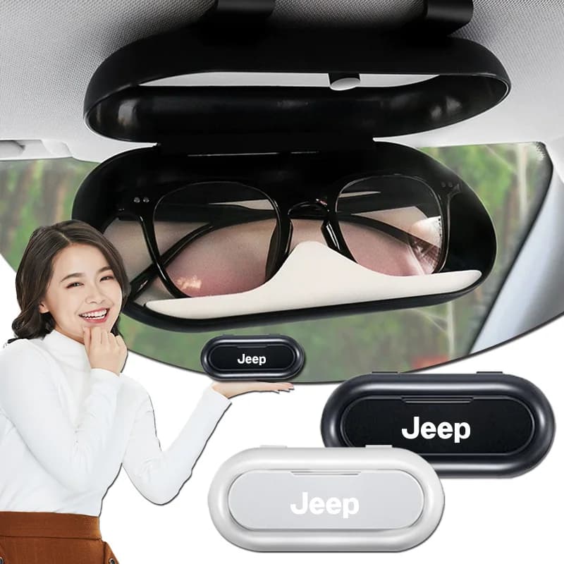 Auto Visiera Parasole Occhiali Scatola di Immagazzinaggio Del Supporto Dell'organizzatore Per Jeep Gladiatore Compass Renegade Patriot Grand Cherokee Wrangler JK JL TJ