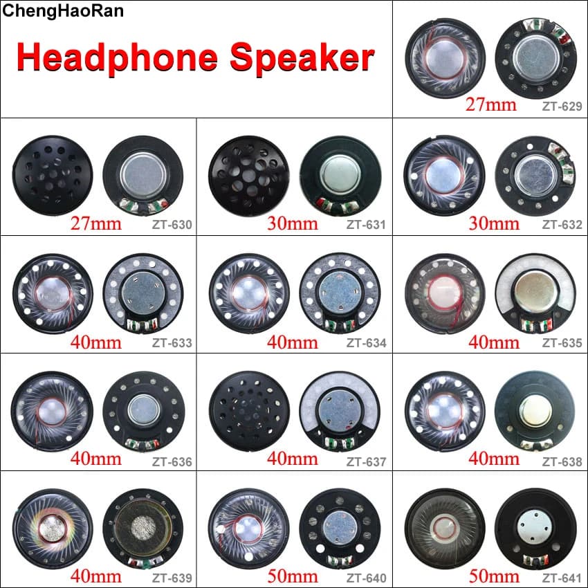 1 pz 27mm 30mm 40mm 50mm Driver Hifi Bluetooth Bianco Magnetico Cuffia Altoparlante High-end Auricolare Altoparlante Fai Da Te parti di riparazione