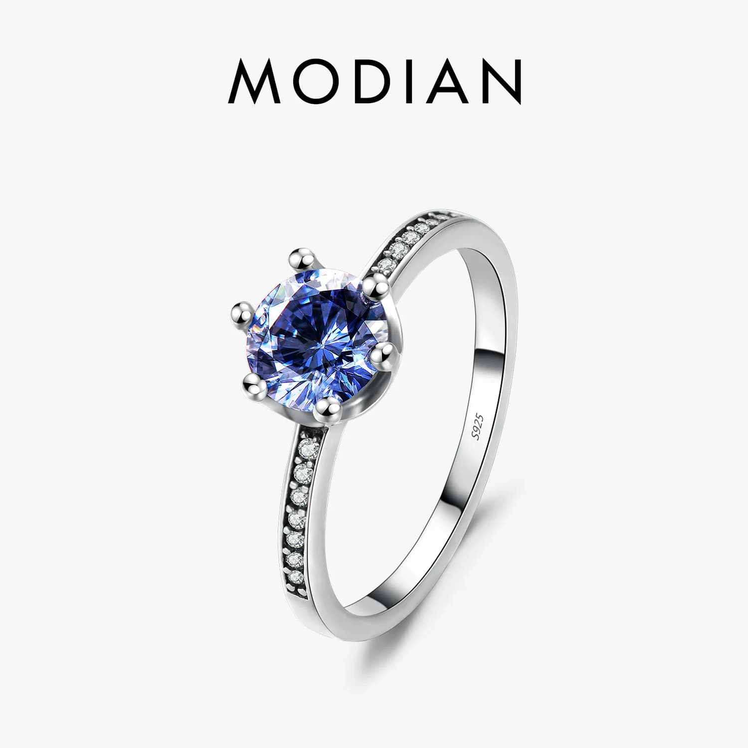 Modian 2021 nuovo vero argento Sterling 925 zircone moda corona anello di barretta di cristallo per le donne pavimentate gioielli da sposa fidanzamento