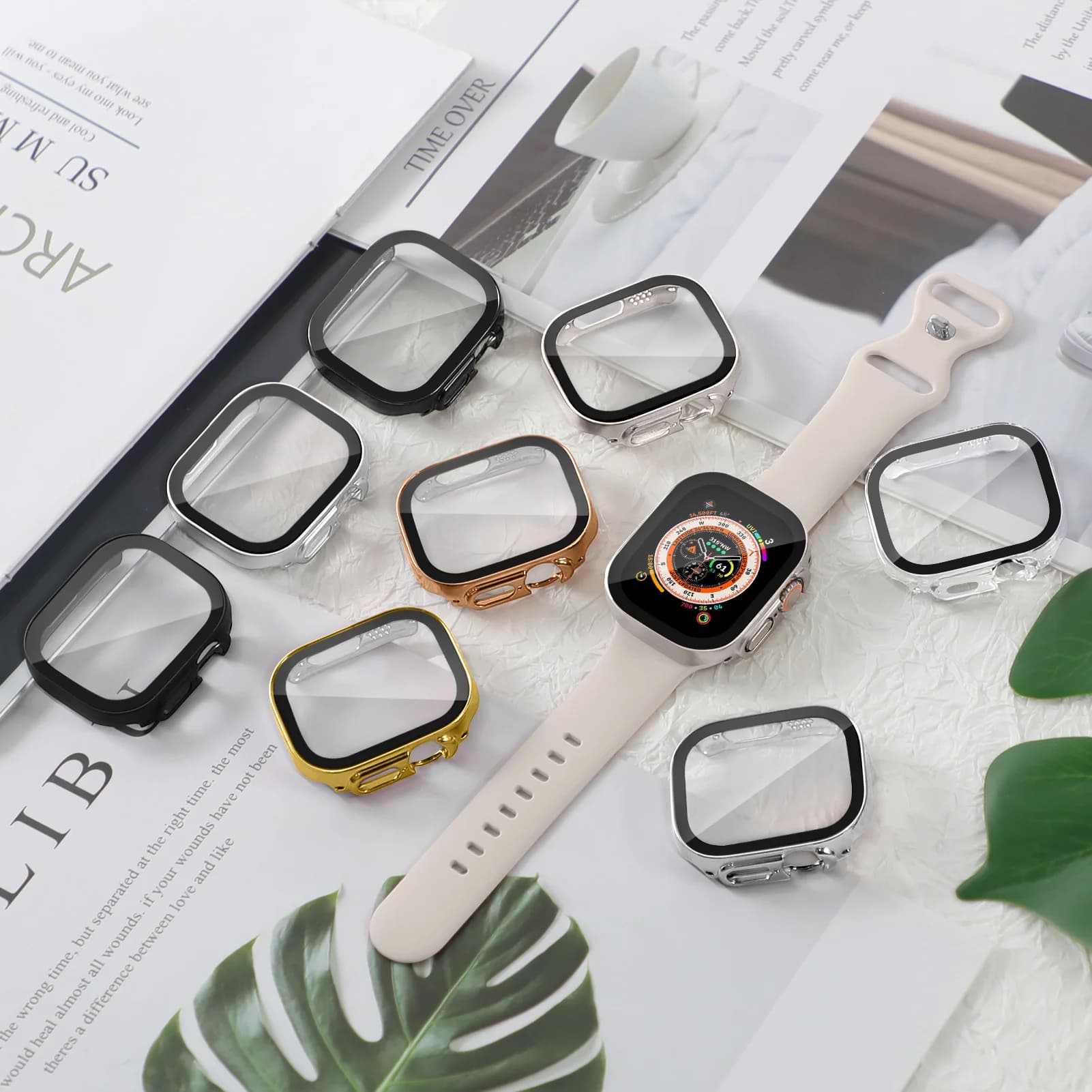PC Cover for Apple Watch Ultra 49mm Screen Protector Case Straight Edge Cover iWatch series 8 7 41mm 45mm SE 6 5 4 44mm 40mm