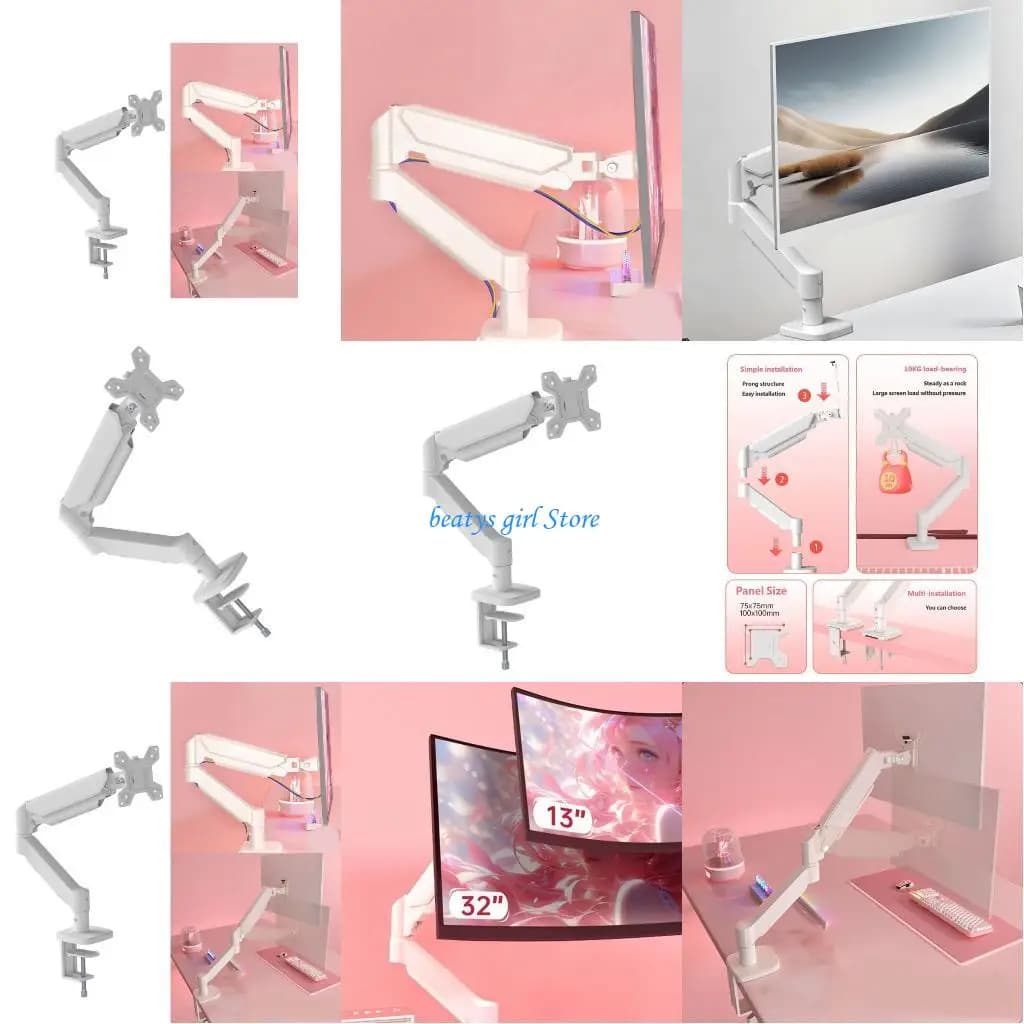 C7AB Monitor Arm 360 Degree Rotate Height Adjustable 13-32inch VESA Display Stand