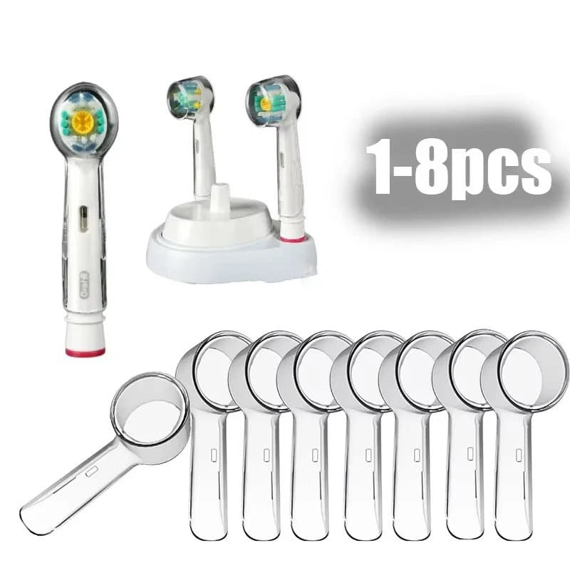 1-8 Pieces Covers Electric Toothbrush for Braun Heads, Protective Dust Cover Transparent for Home, Camping, Travel