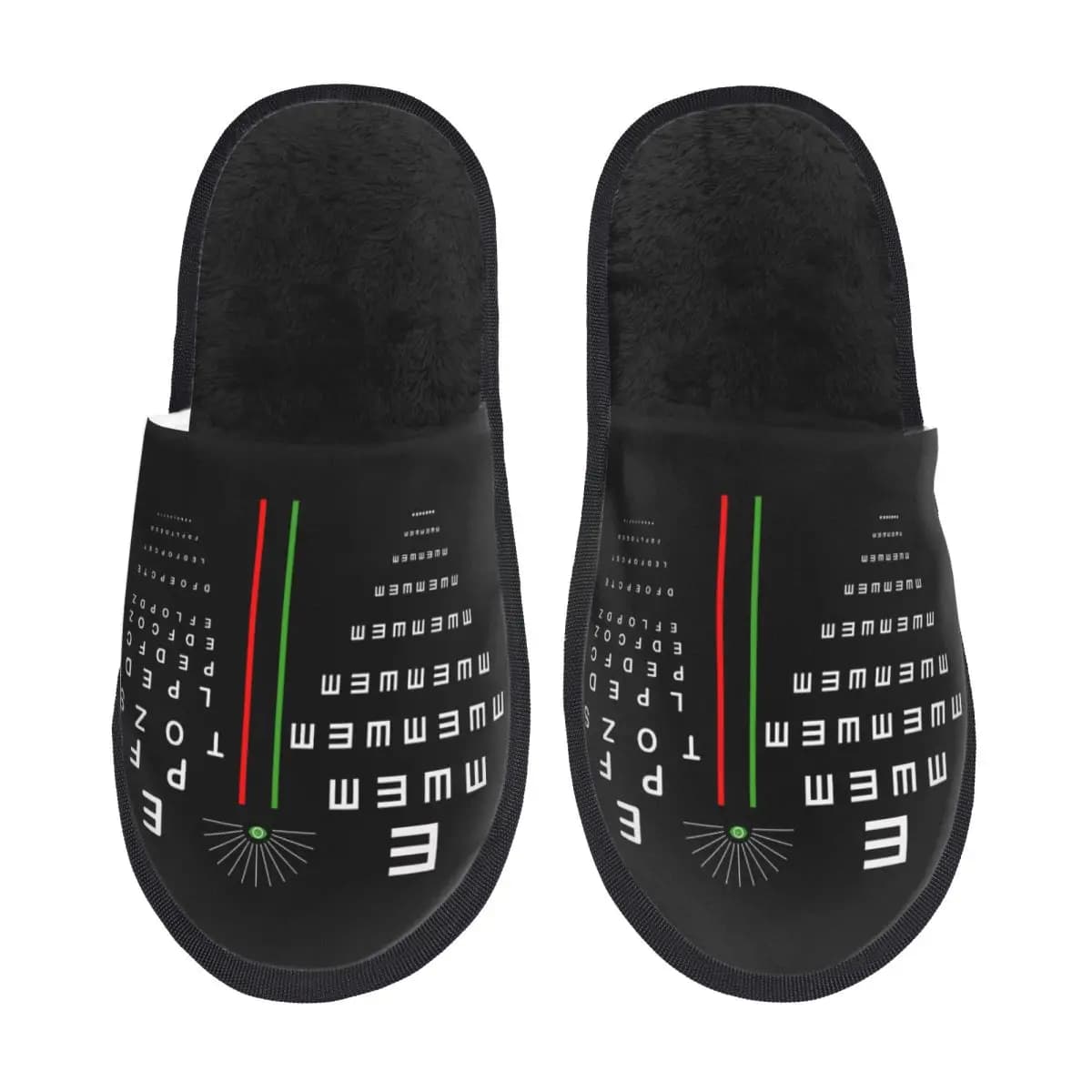 Custom home Slippers with Snellen chart in soft memory foam, comfortable, warm and anti-slip for women