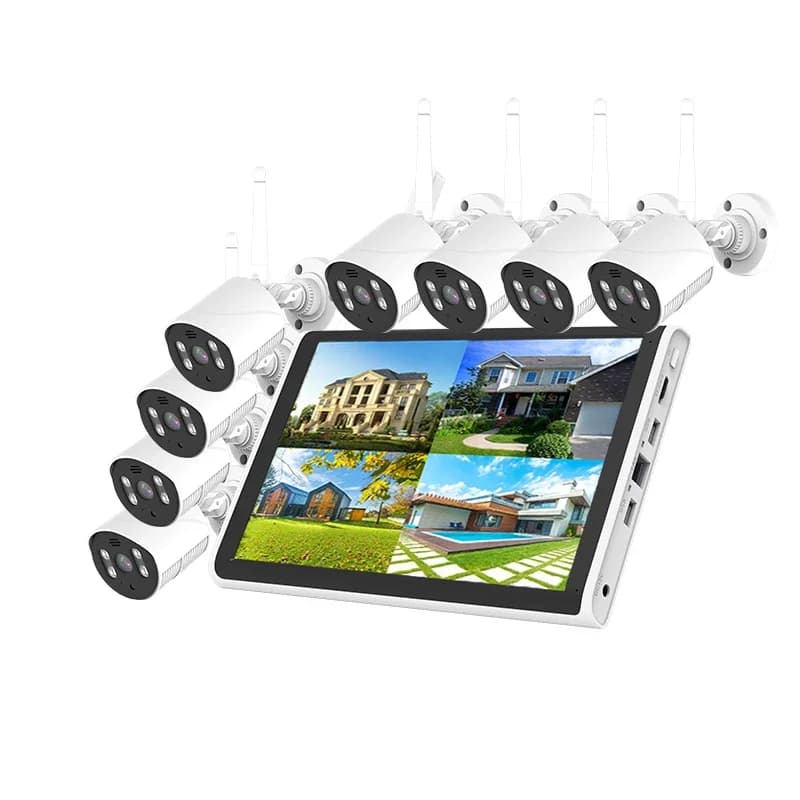 Sistema di sicurezza 3MP 4ch 8ch Wifi Nvr Kit Sistema di telecamere wireless con schermo esterno da 10,1 pollici 2024 Vendita calda