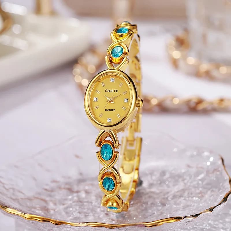 Minimalist wrist watch with Oval dial and bracelet, Fashion Casual for Women, Stylish and Luxury Quartz watch, Student Gift, Reloj Mujer