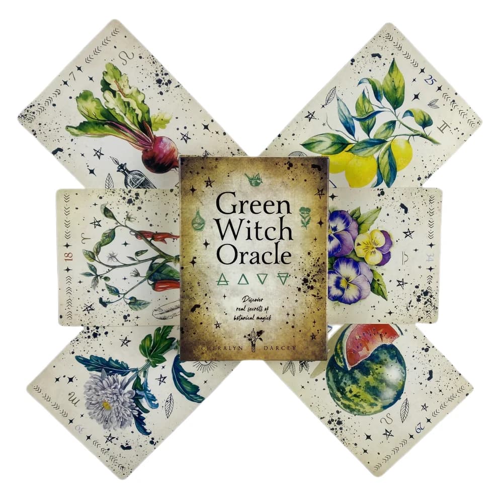 Carte Oracolo della Strega Verde: Scopri i Veri Segreti della Magia Naturale, Giochi da Tavolo di Tarocchi per la Divinazione del Destino, Mazzo di Carte per Feste