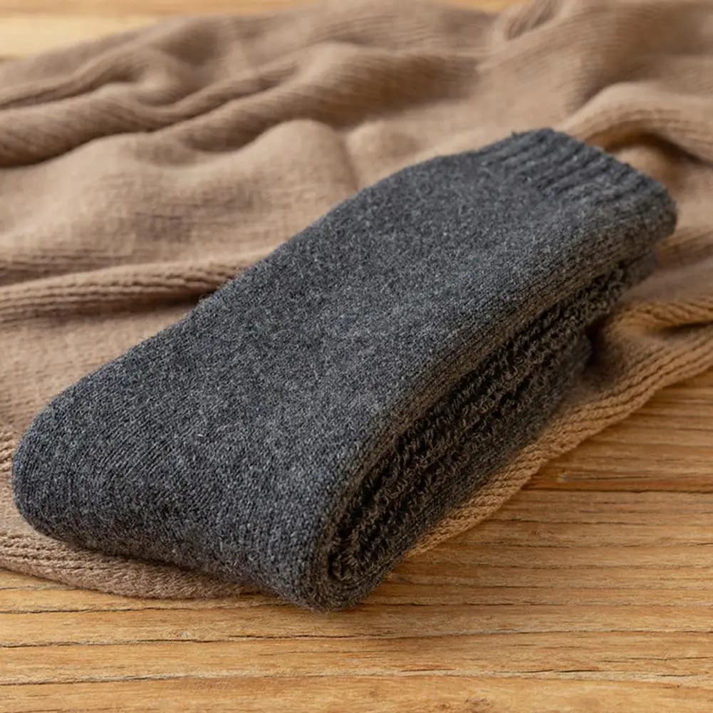 Calzini in misto lana Calzini ispessiti in misto lana da uomo Calzini elasticizzati caldi per stivali invernali Polsini elastici Lavoro escursionistico casual per l'uso quotidiano