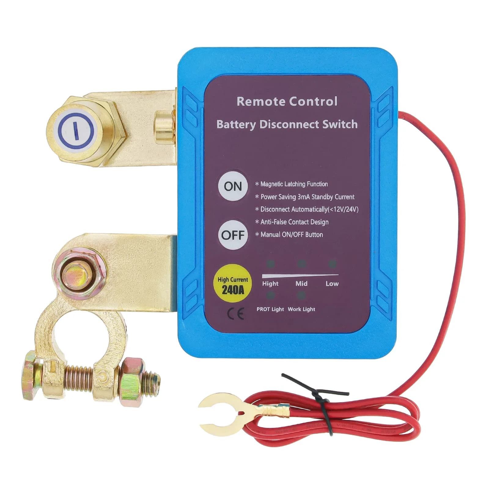 Interruttore di disconnessione remoto della batteria 12V 240A, interruttore automatico di spegnimento rapido con telecomando per auto, camion, barca