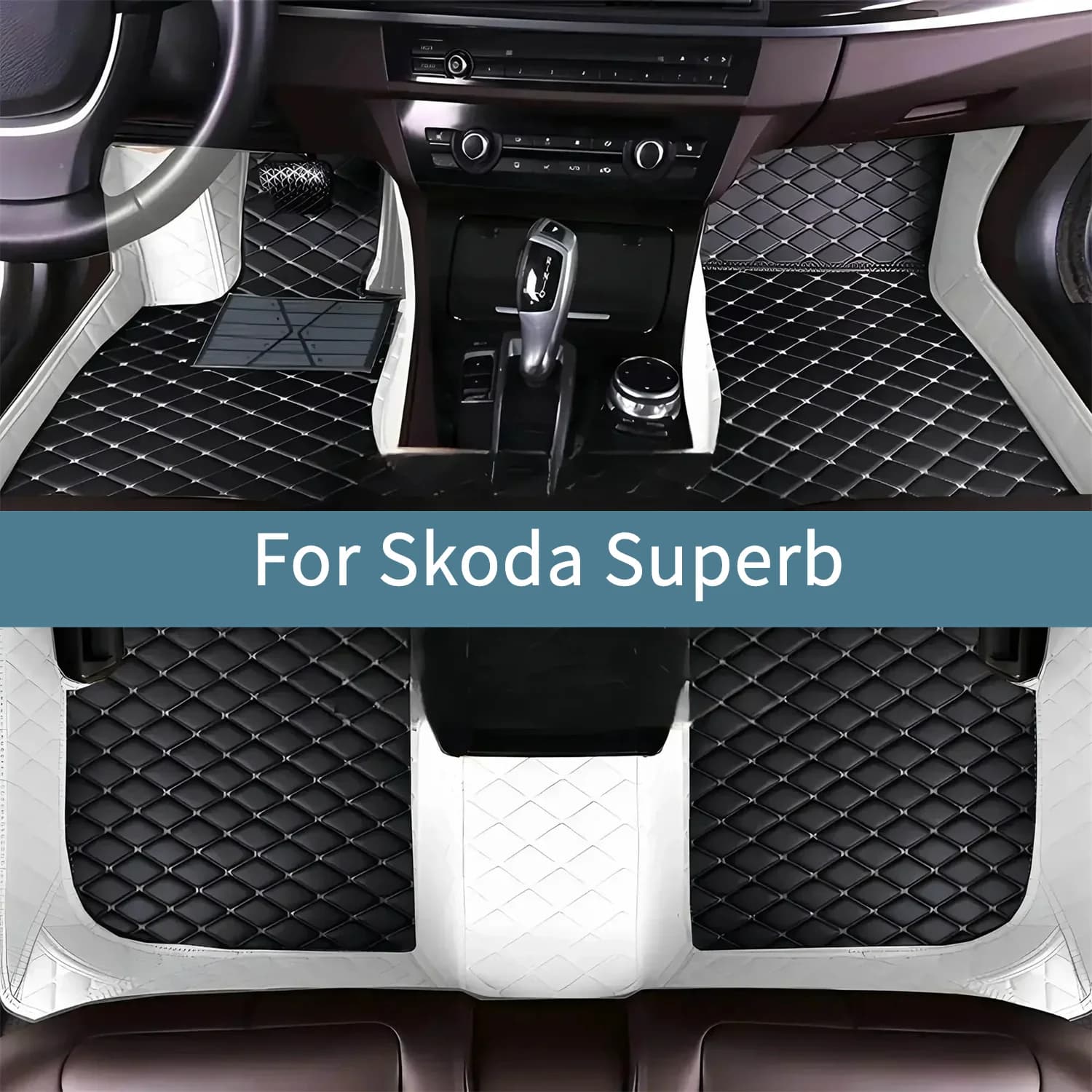 Tappetini auto per Skoda Superb B8 2015 2016 2017 2018 2019 Set completo impermeabile Tappetini per auto Accessori
