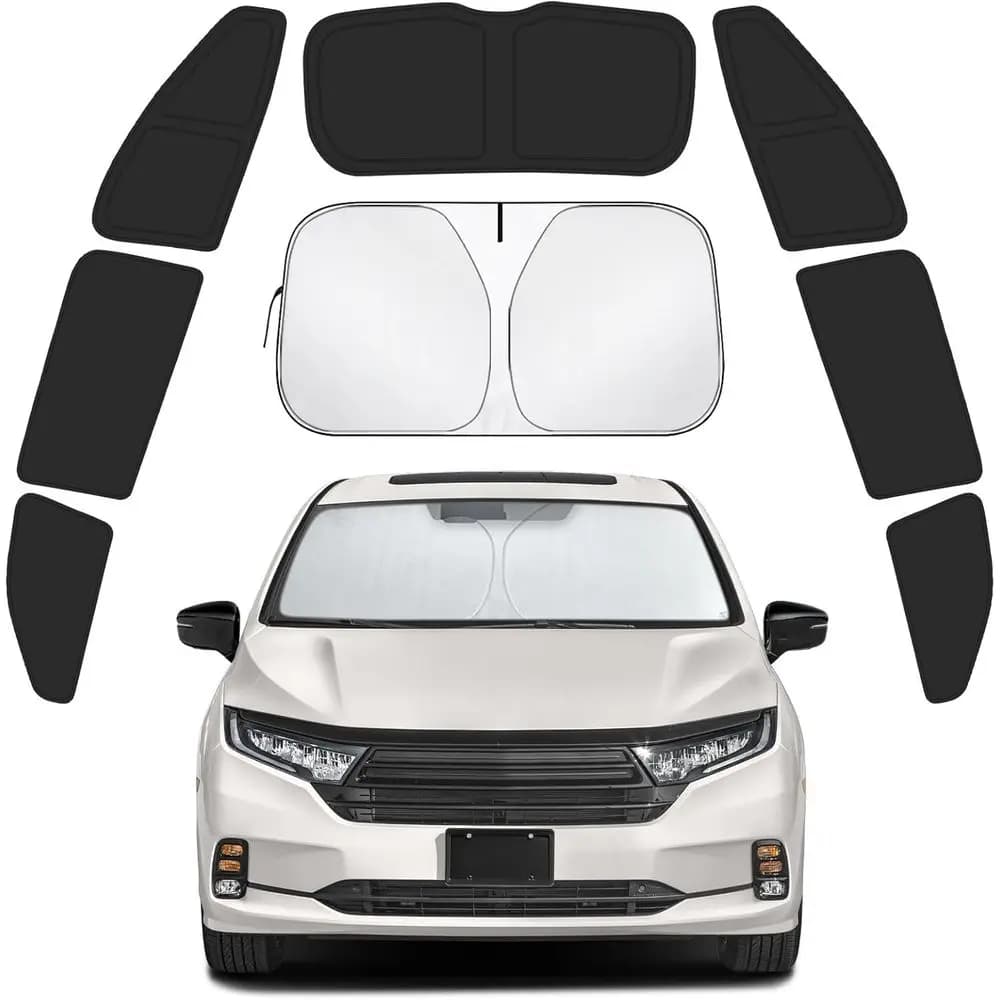 Parasole per Auto 2018-2024, Set da 8 Pezzi, Laterali, Posteriori e Parabrezza, Protezione Solare e Privacy, Blocco del Calore per Campeggio e Viaggi