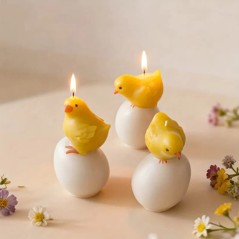 Stampi per candele a forma di pulcino e uovo di Pasqua, 1 pezzo, per decorazioni pasquali, morbidi e facili da staccare, per realizzare artigianato pasquale, creazione di candele