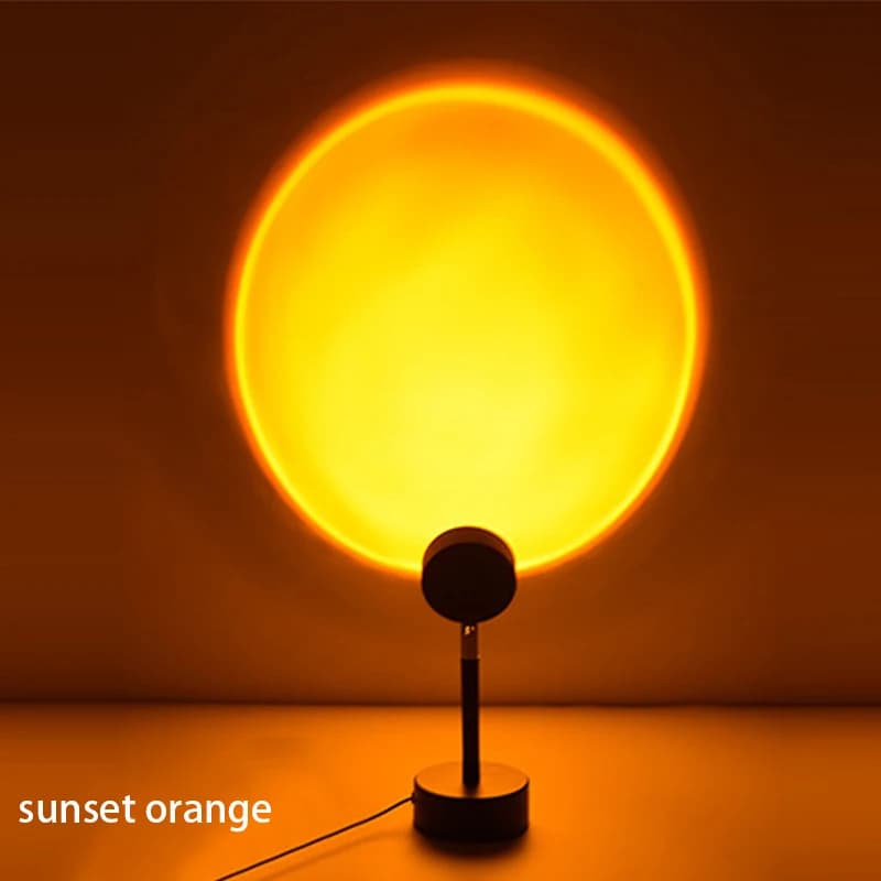 Lampada da scrivania ricaricabile tramite USB Il sole non imposta mai Lampada da proiezione arcobaleno Lampada da tramonto Internet Celebrity Sfondo Luce d'atmosfera