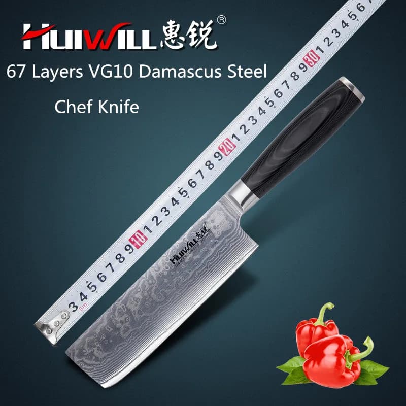 2025 New! Japanese Santoku kitchen knife VG10 damasco blade length 175 mm Chef knife Vegetable knife