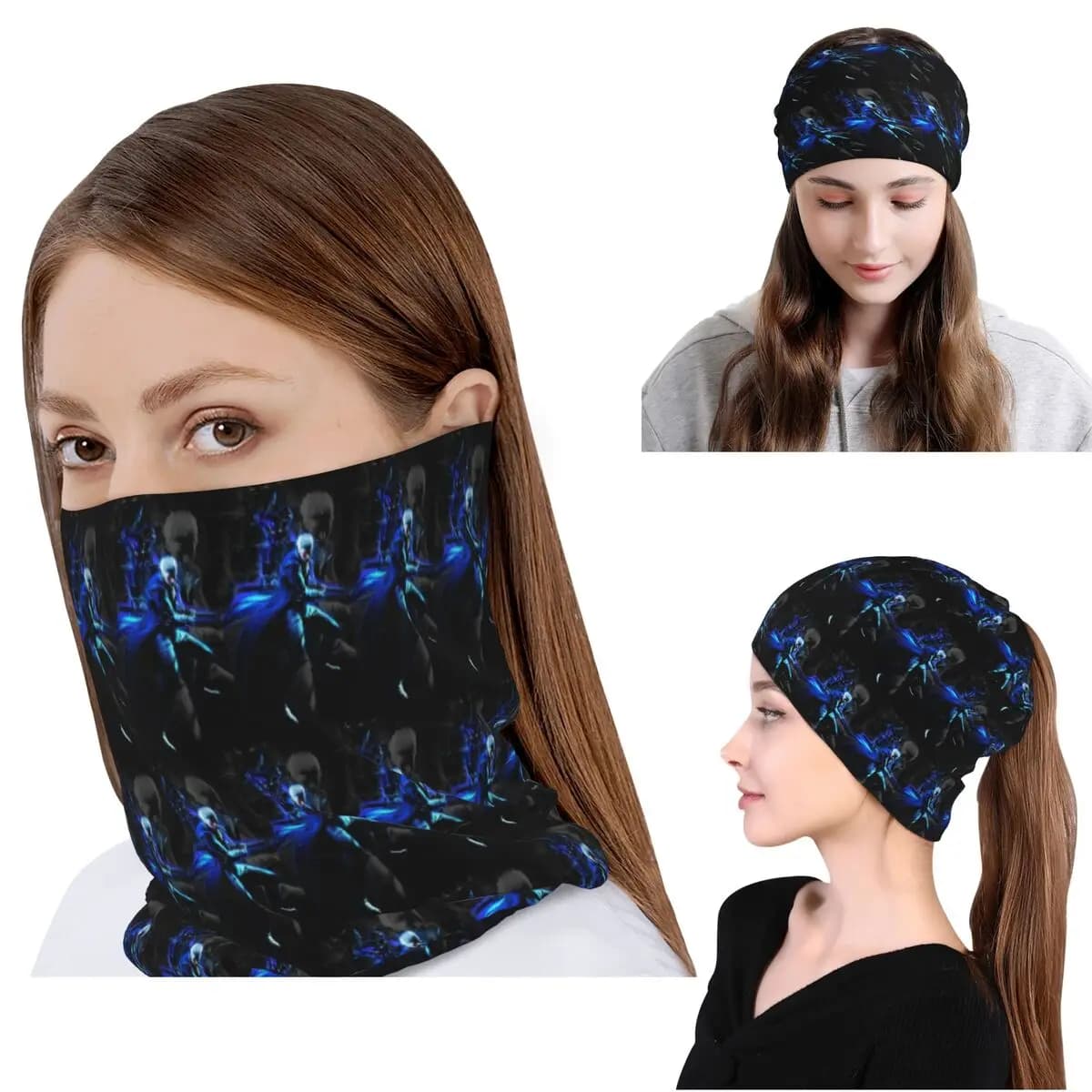 Vergil From The Devil May Cry Seri Bandana Neck Gaiter Wrap Scarf Sciarpa calda da ciclismo, berretto unisex traspirante per adulti