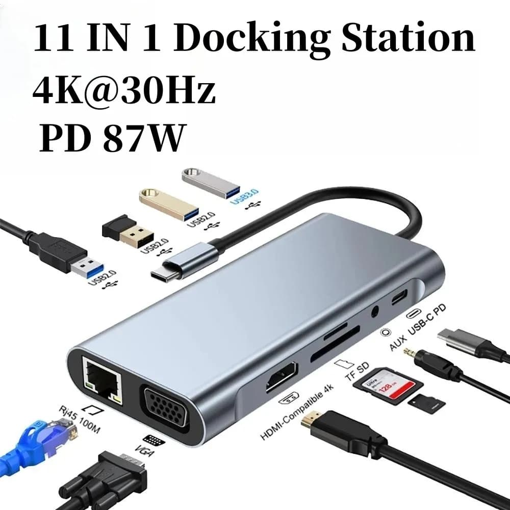 Docking Hub 4/7/8/11in1 Docking station type C hub multi-interface extended USB 4K for multi-interface Mac portable expander